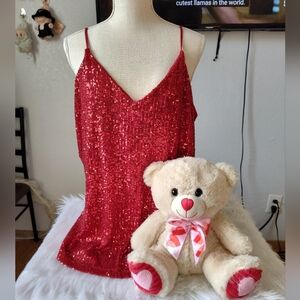 Red Sequin Women's Calvin Klein Top